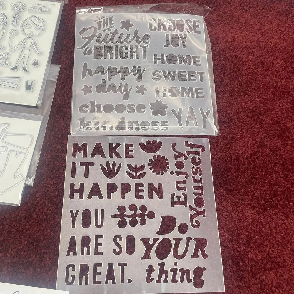 Lot American Kingston Crafts Card Making Kits Stencils Stamps Dies MIXED Sets - Picture 8 of 9